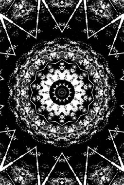 Siyah ve beyaz süslemeli arka plan. Mandala deseni.