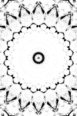 Siyah ve beyaz süslemeli arka plan. Mandala deseni.