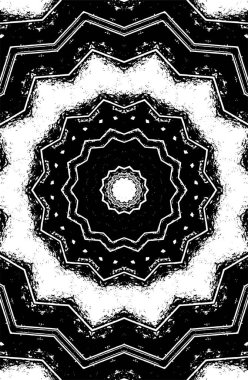 Siyah ve beyaz süslemeli arka plan. Mandala deseni.