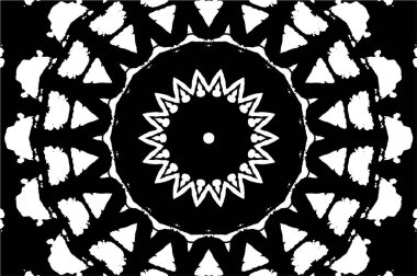 Siyah ve beyaz süslemeli arka plan. Mandala deseni.