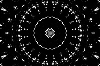 Siyah ve beyaz süslemeli arka plan. Mandala deseni.