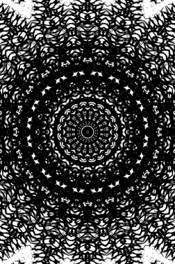 Siyah ve beyaz süslemeli arka plan. Mandala deseni.