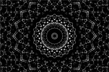 Siyah ve beyaz süslemeli arka plan. Mandala deseni.