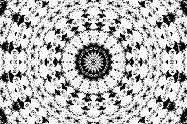 Siyah ve beyaz süslemeli arka plan. Mandala deseni.