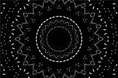 Siyah ve beyaz süslemeli arka plan. Mandala deseni.