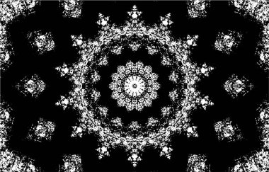 Kaleydoskopik desenli siyah ve beyaz süs arkaplanı