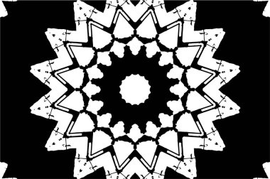 Siyah ve beyaz süslemeli arka plan. Mandala deseni.