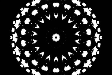 Siyah ve beyaz süslemeli arka plan. Mandala deseni.