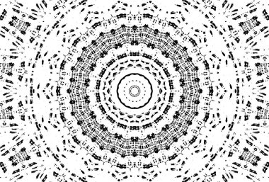 Siyah ve beyaz süslemeli arka plan. Mandala deseni.