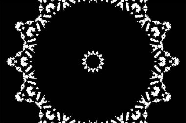 Siyah ve beyaz süslemeli arka plan. Mandala deseni.