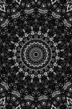 Siyah ve beyaz süslemeli arka plan. Mandala deseni.