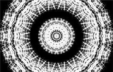 Kaleydoskopik desenli siyah ve beyaz süs arkaplanı