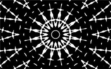 Kaleydoskopik desenli siyah ve beyaz süs arkaplanı