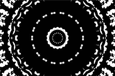 Siyah ve beyaz süslemeli arka plan. Mandala deseni.