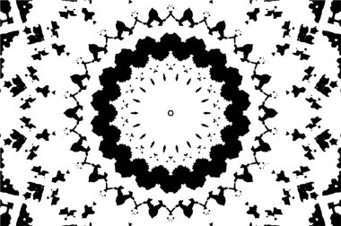 Siyah ve beyaz süslemeli arka plan. Mandala deseni.