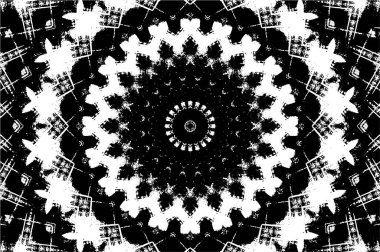 Siyah ve beyaz süslemeli arka plan. Mandala deseni.
