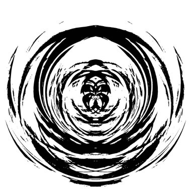 Mürekkep grunge daire çerçevesi, vektör illüstrasyonu