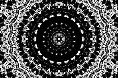 Siyah ve beyaz süslemeli arka plan. Mandala deseni.