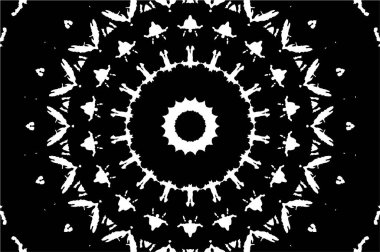 Siyah ve beyaz süslemeli arka plan. Mandala deseni.