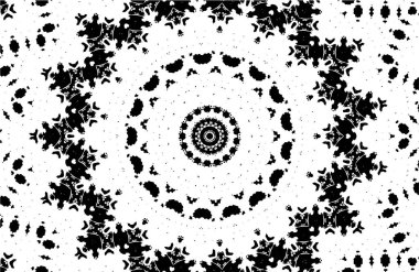 Siyah ve beyaz süslemeli arka plan. Mandala deseni.