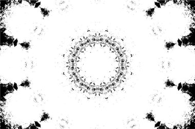 Siyah ve beyaz süslemeli arka plan. Mandala deseni.