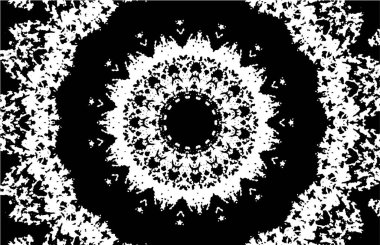 Süslü kaleydoskopik siyah beyaz arkaplan.