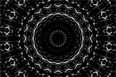 Siyah ve beyaz süslemeli arka plan. Mandala deseni.