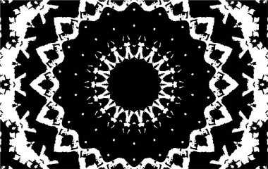 Siyah ve beyaz süslemeli arka plan. Mandala deseni.