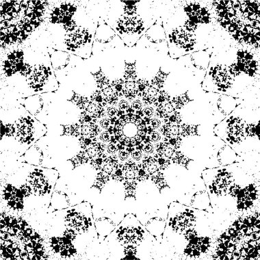 Siyah ve beyaz süslemeli arka plan. Mandala deseni.