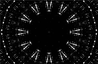 Kaleydoskopik desenli süslemeli siyah beyaz arkaplan