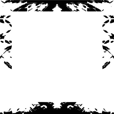 Beyaz arkaplanda grunge kare çerçeve, vektör illüstrasyonu.