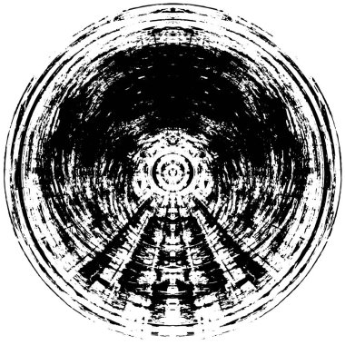 Siyah ve beyaz grunge sıkıntılı bir arka plan. Yuvarlak boyalı pankart.