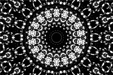 Siyah ve beyaz süslemeli arka plan. Mandala deseni.