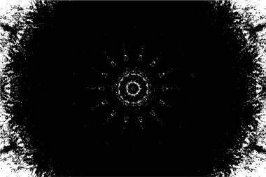 Kaleydoskopik desenli süslemeli siyah beyaz arkaplan