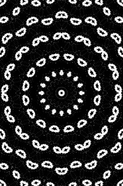 Siyah ve beyaz süslemeli arka plan. Mandala deseni.
