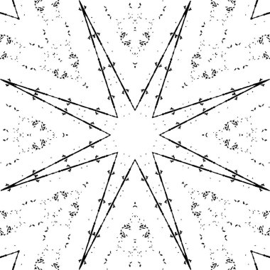 Siyah ve beyaz süslemeli arka plan. Mandala deseni.