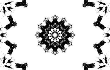 Kaleydoskopik desenli süslemeli siyah beyaz arkaplan