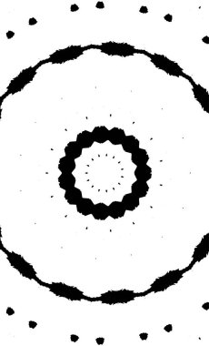 Süslü kaleydoskopik siyah beyaz arkaplan.