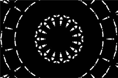 Süslü kaleydoskopik siyah beyaz arkaplan.