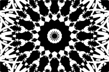 Siyah ve beyaz süslemeli arka plan. Mandala deseni.
