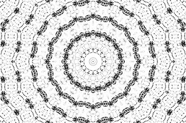 Kaleydoskopik desenli siyah ve beyaz süs arkaplanı