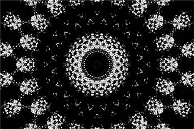 Siyah ve beyaz süslemeli arka plan. Mandala deseni.