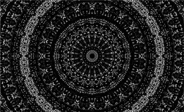 Siyah ve beyaz süslemeli arka plan. Mandala deseni.