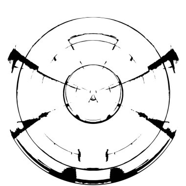 monokrom soyut grunge yuvarlak desen