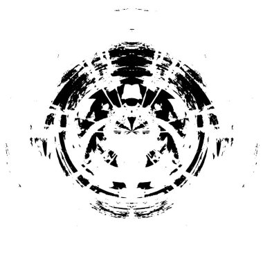 monokrom soyut grunge yuvarlak desen