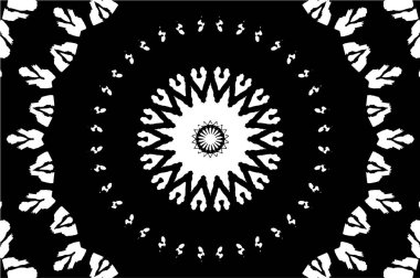Siyah ve beyaz süslemeli arka plan. Mandala deseni.