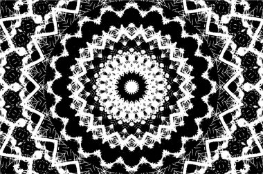 Siyah ve beyaz süslemeli arka plan. Mandala deseni.