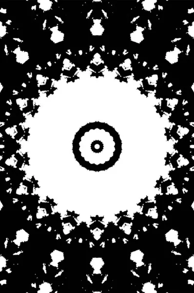 Fondo Ornamentale Bianco Nero Modello Mandala — Vettoriale Stock