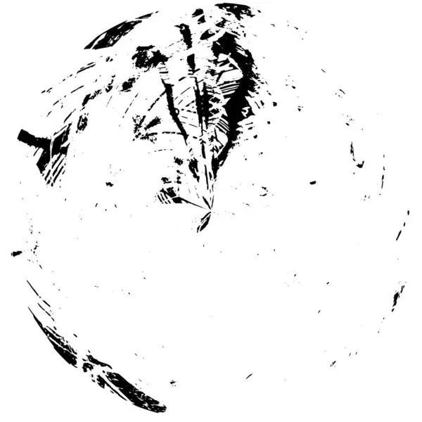 Monochrome Abstrait Rond Timbre Fond Grunge — Image vectorielle