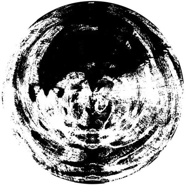 Achromatique Abstrait Forme Ronde Timbre Fond Grunge — Image vectorielle